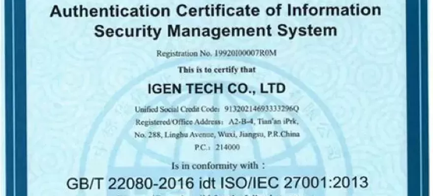 IGEN-Tech przeszedł ISO 27001:2013