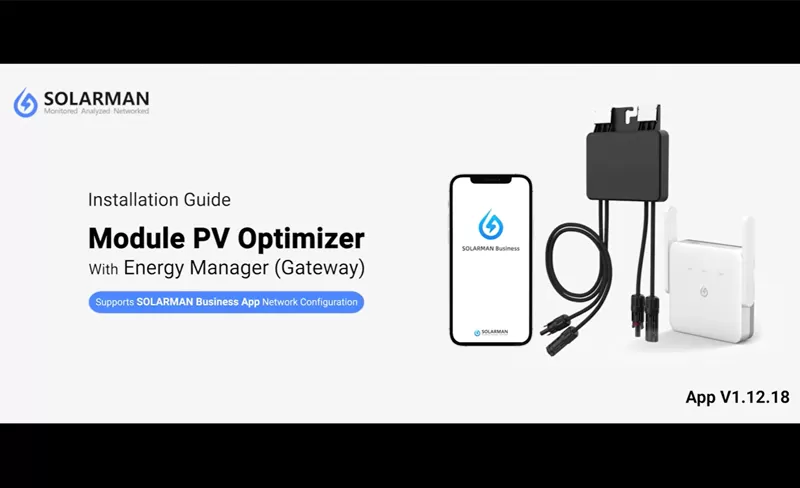 Przewodnik po instalacji-Optymalizator modułu PV z Energy Manager (Gateway) SOLARMAN Business App Network
